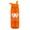 Garyline® Flair Tritan® Bottle with Flip-Straw Lid - 26 oz. - Transparent orange